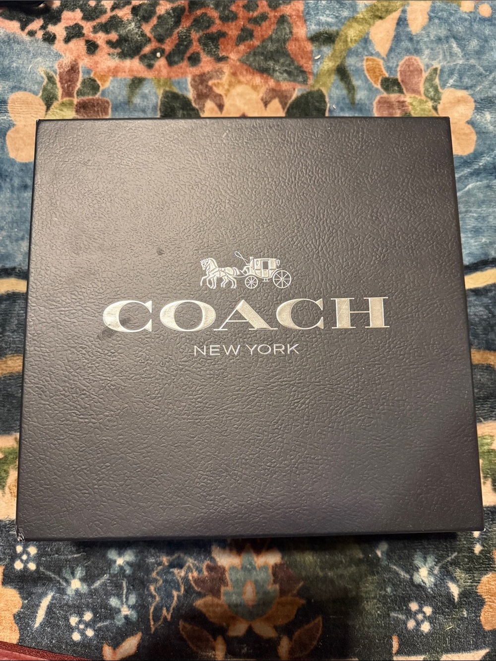 Coach New York Black Large Gift Box with Silver Logo
